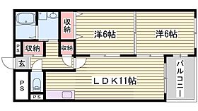 ルークレジデンス姫路  ｜ 兵庫県姫路市花影町2丁目（賃貸マンション2LDK・4階・68.72㎡） その2