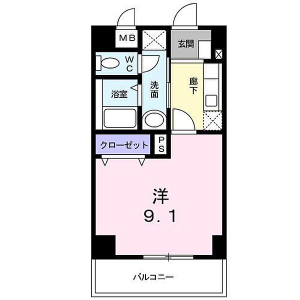 神奈川県厚木市妻田西1丁目(賃貸マンション1K・2階・30.66㎡)の写真 その2