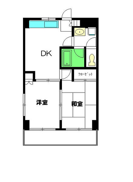 神奈川県相模原市南区古淵2丁目(賃貸マンション2DK・3階・42.42㎡)の写真 その2