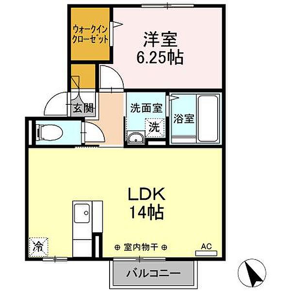 神奈川県座間市小松原2丁目(賃貸アパート1LDK・2階・47.90㎡)の写真 その2