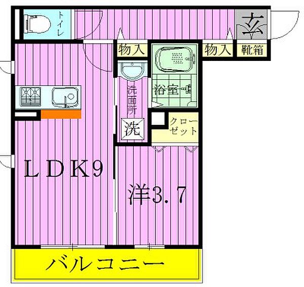 シャルマン 205｜千葉県松戸市二十世紀が丘中松町(賃貸アパート1LDK・2階・34.74㎡)の写真 その2