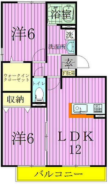 サニーフラットB 103｜千葉県松戸市串崎新田(賃貸アパート2LDK・1階・56.00㎡)の写真 その2