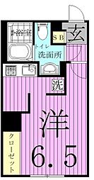 ER松戸 4階ワンルームの間取り