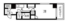 スペリオルクラブ 7階ワンルームの間取り