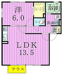 ル・マリアージュ 1階1LDKの間取り