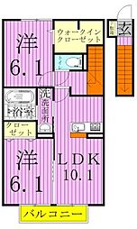 ボナール（千駄堀） 2階2LDKの間取り