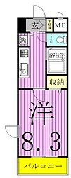 アジュールI 1階1Kの間取り