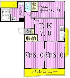 MH2ビル 3DKの間取図画像