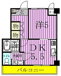 アーク春雨橋B 1DKの間取図画像