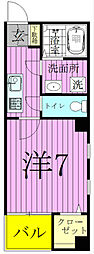 アンプルールフェールスリーズ 1Kの間取図画像