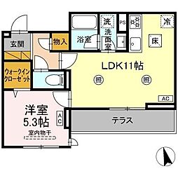 Kurashiro 1LDKの間取図画像