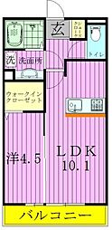 コンフォールドミール北松戸 1LDKの間取図画像