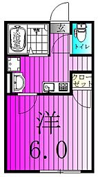 クレサージュ新松戸II 1Kの間取図画像