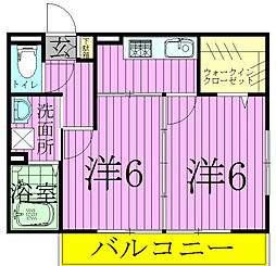 クレール岩瀬 2Kの間取図画像