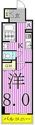フォーシーズンズ八柱 1Kの間取図画像