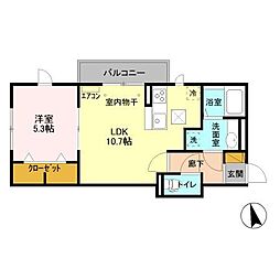 AXIS松戸 1LDKの間取図画像
