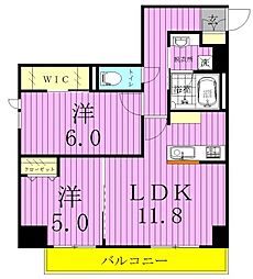 フェリスコート 2LDKの間取図画像