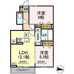 ブラビッシーモ 2LDKの間取図画像