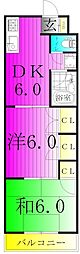 RIBEIRA1 2DKの間取図画像