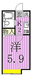 キャピタル北小金 1Kの間取図画像