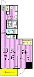 フェリスコート 1DKの間取図画像