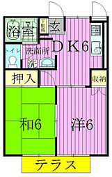 クラップコティ 2DKの間取図画像