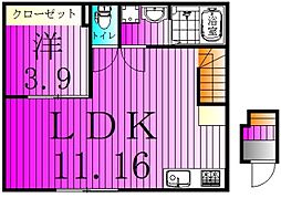 リミニ 1LDKの間取図画像