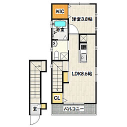 セゾン神田2 1LDKの間取図画像