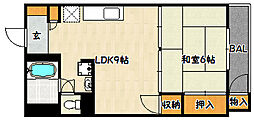 湊川センタービルB棟 1LDKの間取図画像