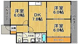 シャロームタルタニ 3DKの間取図画像