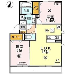 ソノーレ鈴蘭 2LDKの間取図画像