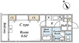 コーポ池田 1Kの間取図画像