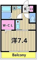 MER五番館 1Kの間取図画像