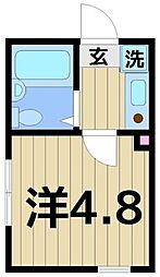 エルプレミア亀有 1Kの間取図画像
