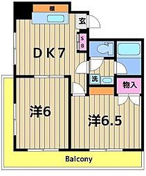 CrestHillsAyase 2DKの間取図画像