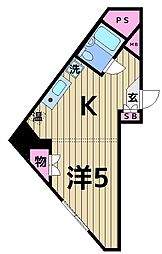 ジュネス・北綾瀬 1Kの間取図画像