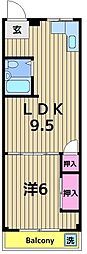 プラチナコート 1LDKの間取図画像