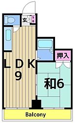 エグゼ渕江 1LDKの間取図画像