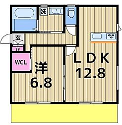 グリュックス・フォーゲル 1LDKの間取図画像
