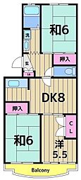 エクセルエステートヨシダパート2 3DKの間取図画像