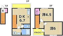 親水公園BASE 2DKの間取図画像