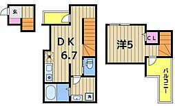 親水公園BASE 1DKの間取図画像