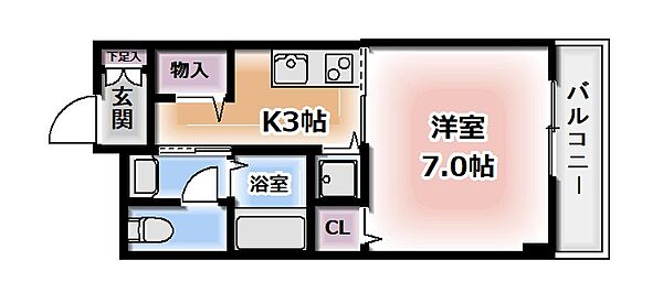 エル・セレーノ守口スクウェア ｜大阪府守口市竜田通2丁目(賃貸マンション1K・2階・25.16㎡)の写真 その2