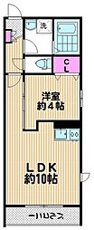 エルセリート北戸田4 1LDKの間取図画像