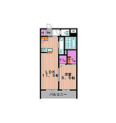 パークヒルズ別所 1LDKの間取図画像
