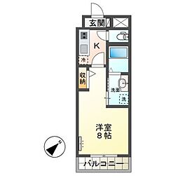 コ・オリナ 1Kの間取図画像