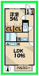 ナチュール城山 1階1LDKの間取り