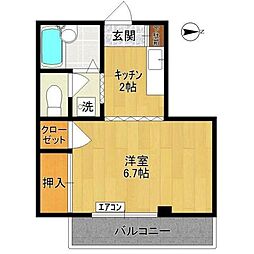 ファミール鈴木 1Kの間取図画像