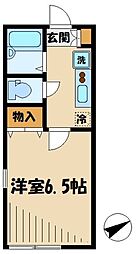 ＡＺＥＳＴ−ＲＥＮＴ中野島I 2階1Kの間取り