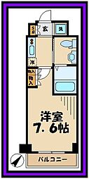 プラウドフラット登戸 1Kの間取図画像